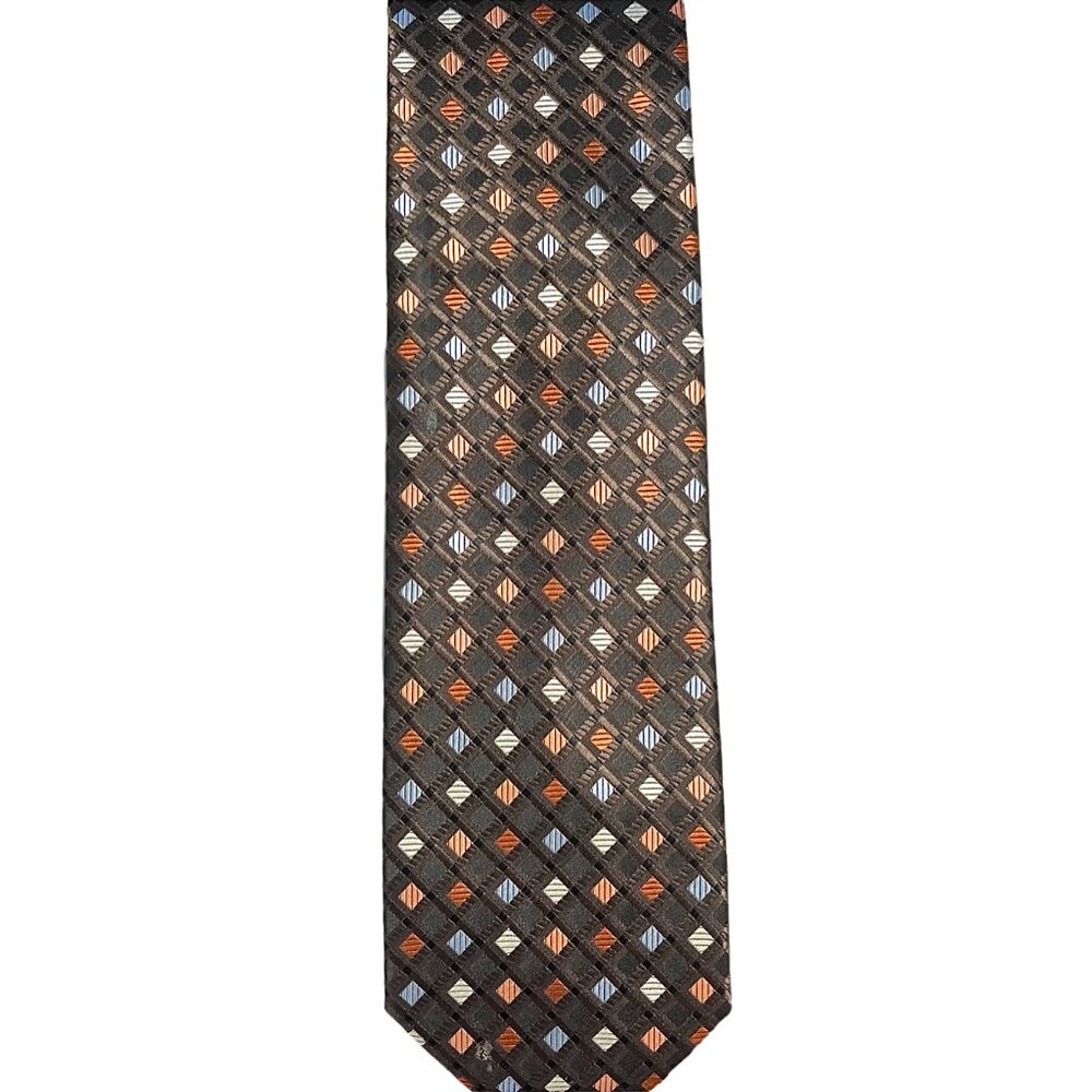 Covington 100% Polyester Brown Diamond Pattern Tie
